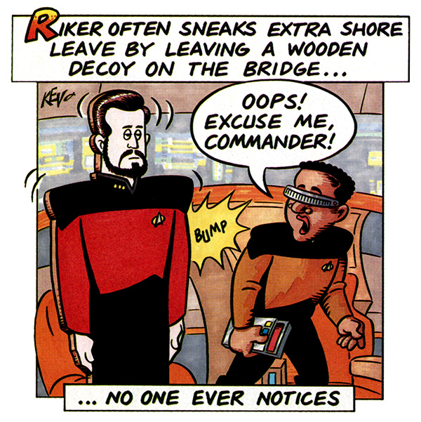 Cartoon of Riker and Geordi from Star Trek: The Next Generation