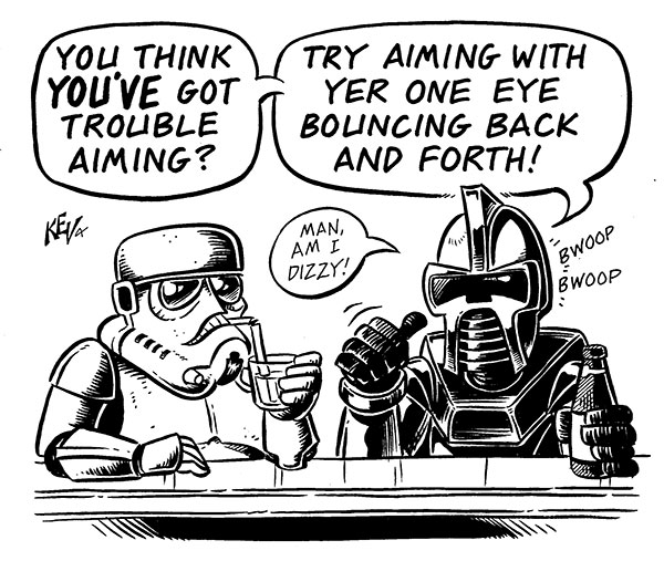 Cartoon: Stormtrooper and Cylon