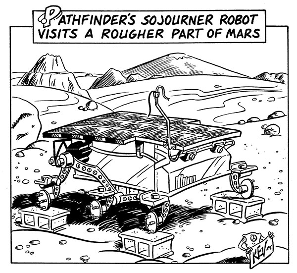 Cartoon: Sojourner visits a rougher part of Mars